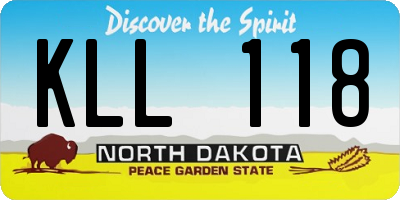 ND license plate KLL118