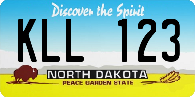 ND license plate KLL123