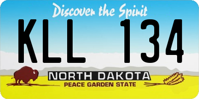 ND license plate KLL134