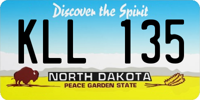 ND license plate KLL135