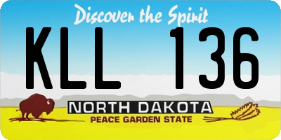 ND license plate KLL136