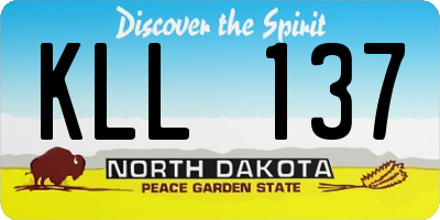 ND license plate KLL137
