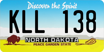 ND license plate KLL138