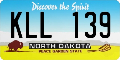 ND license plate KLL139