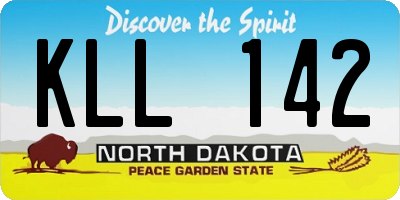 ND license plate KLL142