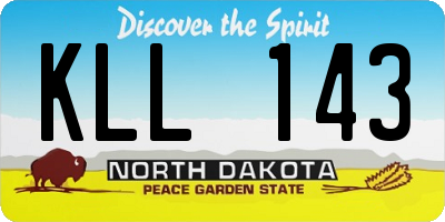 ND license plate KLL143