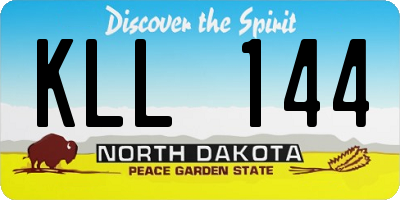 ND license plate KLL144