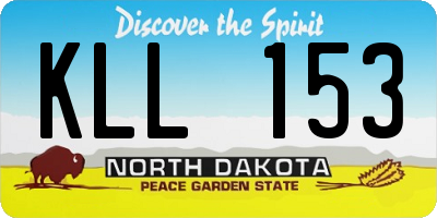 ND license plate KLL153