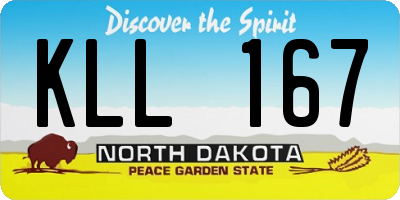 ND license plate KLL167