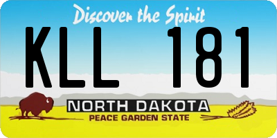 ND license plate KLL181