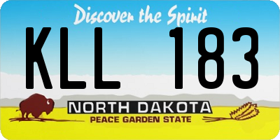 ND license plate KLL183