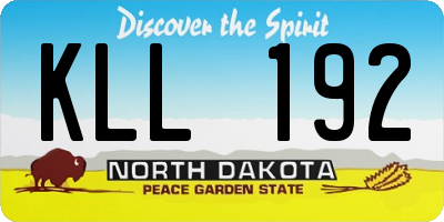 ND license plate KLL192
