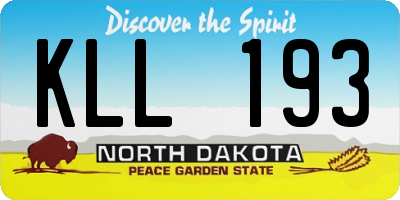 ND license plate KLL193