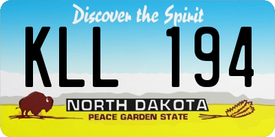 ND license plate KLL194
