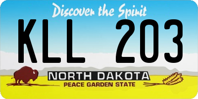 ND license plate KLL203