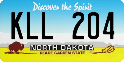 ND license plate KLL204