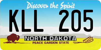 ND license plate KLL205