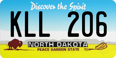 ND license plate KLL206