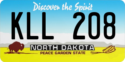 ND license plate KLL208