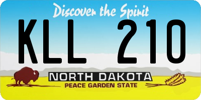 ND license plate KLL210