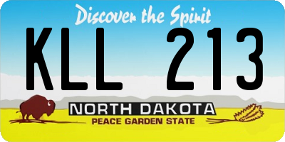 ND license plate KLL213