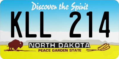 ND license plate KLL214