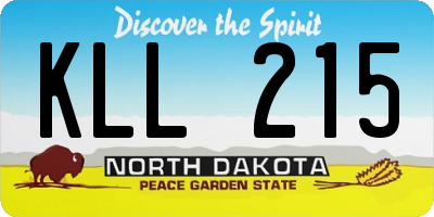 ND license plate KLL215