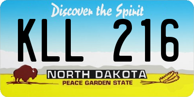 ND license plate KLL216