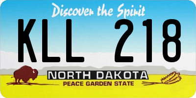 ND license plate KLL218