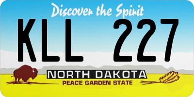 ND license plate KLL227
