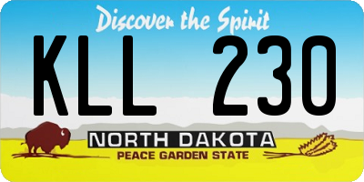 ND license plate KLL230