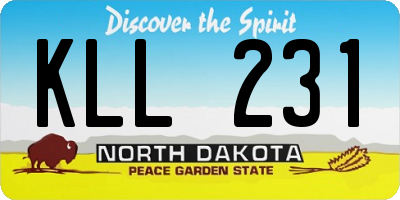 ND license plate KLL231