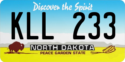 ND license plate KLL233