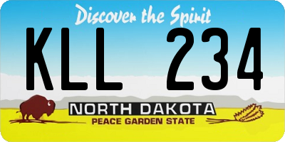 ND license plate KLL234