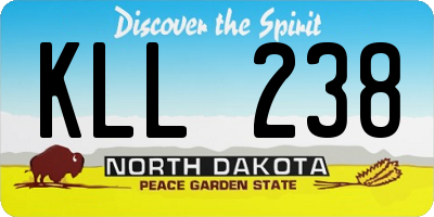 ND license plate KLL238