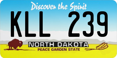 ND license plate KLL239