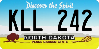 ND license plate KLL242