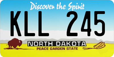 ND license plate KLL245