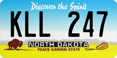 ND license plate KLL247