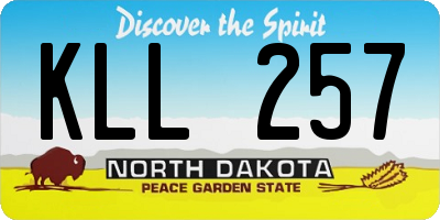 ND license plate KLL257