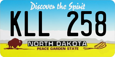 ND license plate KLL258