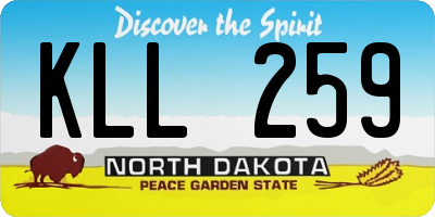 ND license plate KLL259