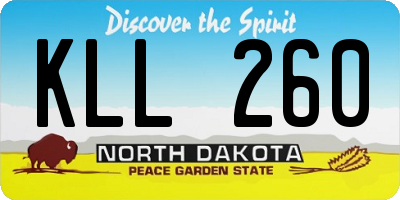 ND license plate KLL260