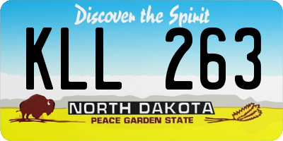 ND license plate KLL263