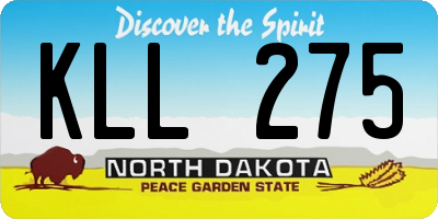 ND license plate KLL275