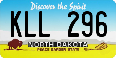 ND license plate KLL296
