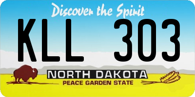 ND license plate KLL303