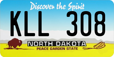 ND license plate KLL308