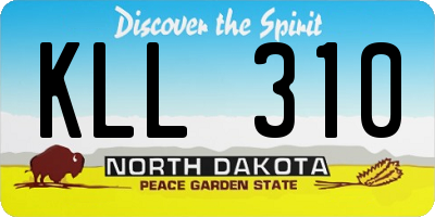 ND license plate KLL310