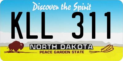 ND license plate KLL311